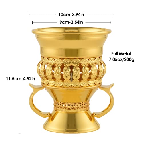 Bakhoor Burner Set Tray, Frankincense Resin Burner, Charcoal insencents Burner, Metal Incense Censer for Yoga Spa Meditation, with Cone Incense Holder and Tongs(Glod) - color: Glod-01