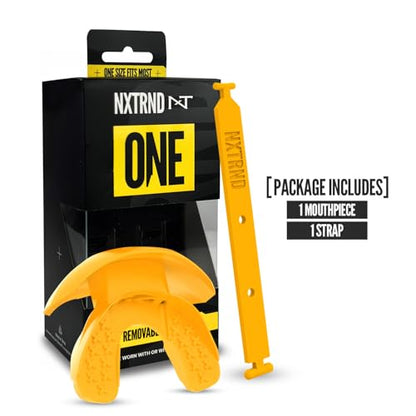 Nxtrnd One Football Mouth Guard, Strap Included, Fits Adult & Youth (Yellow) - color: Yellow