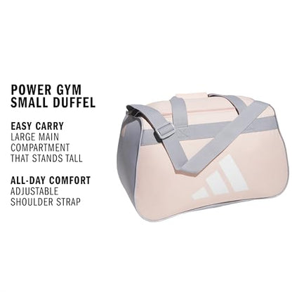adidas Power Gym Bag – Lightweight Small Duffel, Blush Pink/White/Halo Silver Grey, OSFA - color: Blush Pink/White/Halo Silver Grey