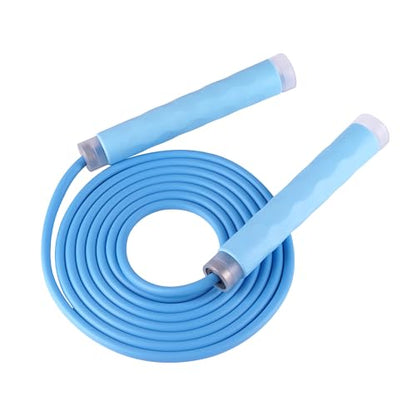 YUEDONG Fitness Jump Rope for Women & Men, 7MM PVC Cardio Rope for Fat Burning, Tangle-Free Ball Bearings, Adjustable Length, Beginner Home Workout Rope - color: BLUE