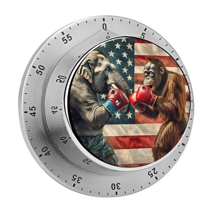 Elephants and Gorillas Funny Boxing Timers 60 Minute Countdown Kitchen Cooking Timer for Home Study
