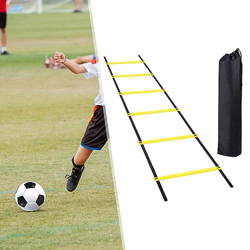 Agility Ladder Football Speed Training Equipment Soccer and Strength Nylon PP Material Suitable for Kids Adults Athletes, 300cm 6 Sections