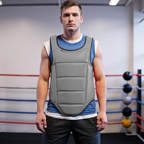 Boxing Body Protector, Reversible Chest Protector, Adjustable Taekwondo Sparring Gear, Sponge Boxing Training Equipment 160-180cm Equipment for Training Body Guard - color: Black & White