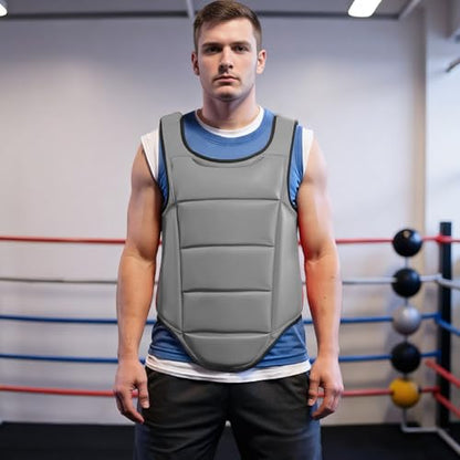 Boxing Body Protector, Reversible Chest Protector, Adjustable Taekwondo Sparring Gear, Sponge Boxing Training Equipment 160-180cm Equipment for Training Body Guard - color: Black & White