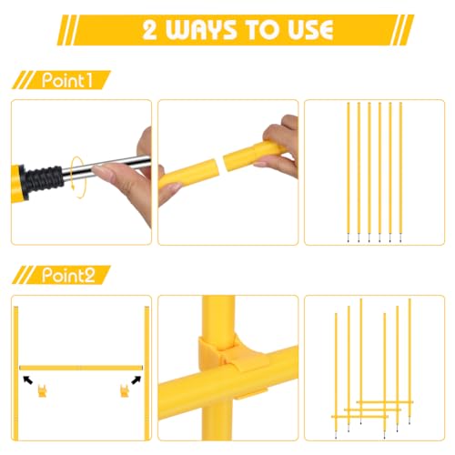 Agility Speed Training Equipment for Soccer, Football, Basketball | Includes Hurdles, 6 Poles, Ladder, 12 Cones & Jump Rope to Improve Footwork, Agility and Coordination for Youth and Adult