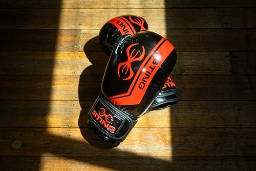STING Armalite Boxing Gloves, Durable Boxing Equipment for Boxing Training, Balanced Weight Distribution - color: Black/Red, size: 10 Oz
