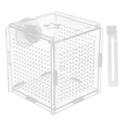GANAZONO 1set Fish Isolation Box Cups and Hook Acrylic Fish Tank Hatching Incubator for Betta and Shrimp Prevents Design for Easy Feeding and Safe Breeding