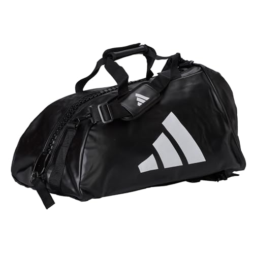 adidas Combat Sports 2-in-1 Training Sports Equipment Duffel Bag - Black White - Medium - color: Black White