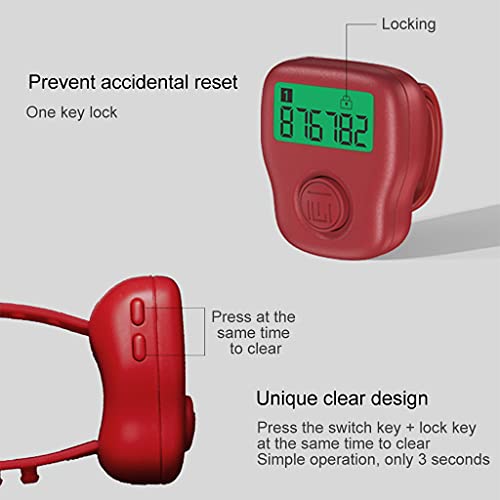 Finger Counter 6 Channels Digital Tasbih Tally Clicker with LED for Prayer Knitting Sports Gift Rechargeable