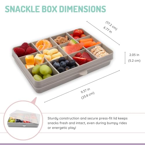 melii Snackle Box |12-Compartment Snack Container with Removable Dividers, BPA-Free Food Storage for Travel, School & On-the-Go Snacks, Kids & Family Organizer (Grey) - color: Grey
