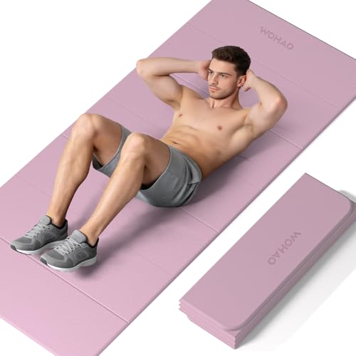 7-Fold Yoga Mat 74"x31" - 0.31 Inch Thick Folding Exercise Mat, Extra Wide Non-Slip POE Mat for Travel, Storage, Yoga, Pilates, Meditation & Home Gym, Lightweight & Portable - color: Taro Purple
