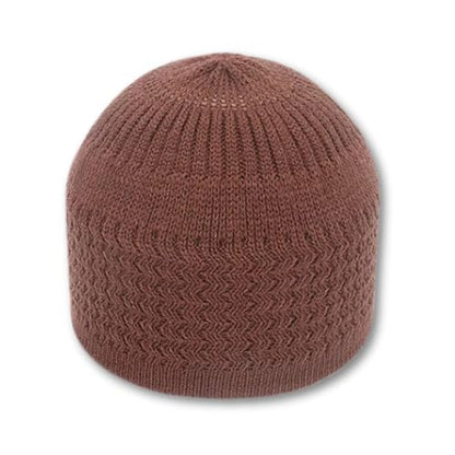 Breathable Cotton Stretchy Islamic Muslim Knitting Kufi Topi Prayer Hat Crochet Taqiyah Takke Skull Cap. - color: Khaki