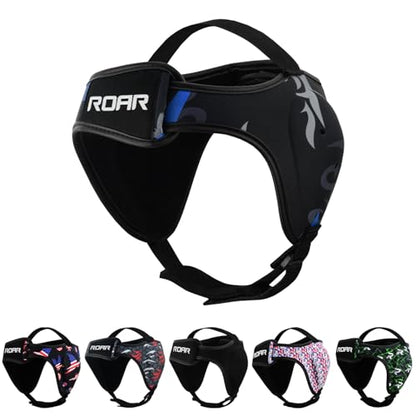 ROAR-INT Wrestling Headgear Men BJJ Ear Guard Protection MMA Grappling Cauliflower Helmet - color: Eagle-Blue (Pack-1)