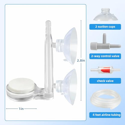 AQUANEAT Aquarium Air Stone Disc, 1 Inch Nano Bubble Stone Kit Quiet Dissolved Oxygen Diffuser with Accessories tubing and valves for Small Fish Tank - size: 1 inch