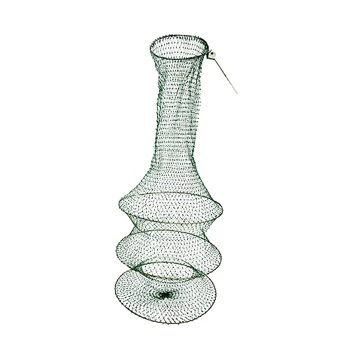 Yardwe Handwoven Fish Net Fine Mesh Net Foldable Portable Fishing Tool for Freshwater Fish and Shrimp Catching