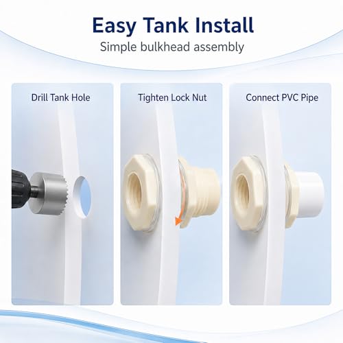 1/2 Inch ABS Bulkhead Fitting Water Tank Connector Adapter Fitting with Male Thread Coupling, Thru-Bulk Pipe Fitting for Rain Barrels Aquariums Ponds Industrial Plumbing(Pack of 4) - size: 4Pcs G1/2