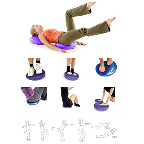 Haofy Inflatable Yoga Mat, PVC Balance Exercise Disc with Soft Flexible Material, for Fatigue Reduction and Health Improvement, 330mm x 330mm x 10mm - color: Blue