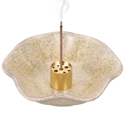uxcell Ceramic Incense Burner Cone Incense Holder 4" Brown - color: Brown