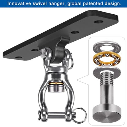 Kipika Heavy Bag Hanger Wall Mount Punching, Rotatable Heavy Duty Boxing Bag Bracket for Home Gym Indoor, Adjustable Length for Kickboxing Bag, Muay Thai Bag,Speed Bag - color: C-Black