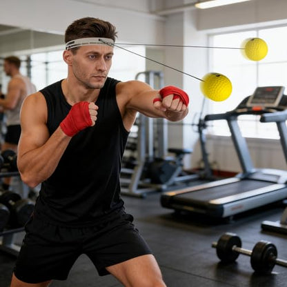 Boxing Reflex Ball, Boxing Ball Headband, Wearable Silicone Headband Strength Training Boxing Balls Set, Reaction Ball for Adults Kids Courtyard Gym Home - color: B