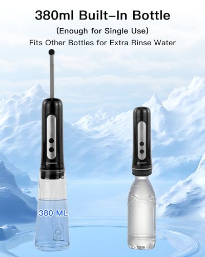 Portable Bidet for Travel, 800mAh Electric Handheld Bidet with 380ml Bottle - color: Black