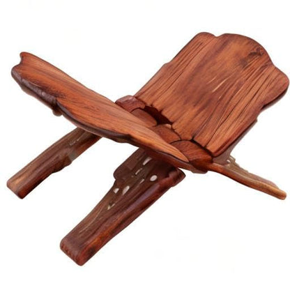 Wooden Hand Carved Rehal - Brown | Handcarfted Folding Book Display Stand for Reading & Prayer | Religious & Holy Books Stand for Home & Pooja (13x6 inch) - size: 13 inch