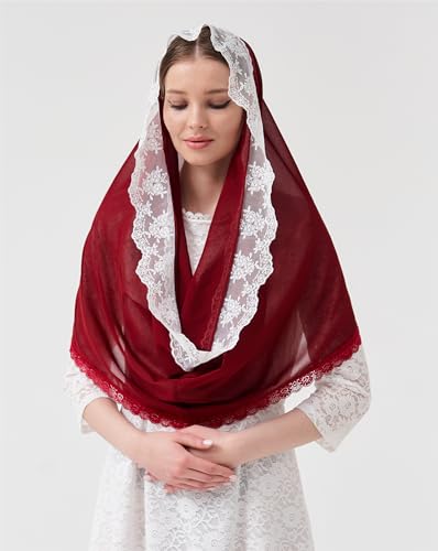 Leimandy Infinity Chapel Veil Hijab Scarf Head Wrap for Muslim V96 - color: Burgundy