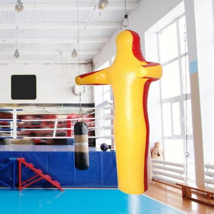 Grappling Dummy Wrestling Dummy Unfilled Jiu Punching Bag Throwing Judo Dummy Bag for Kickboxing Judo Karate - color: Yellow 150cm