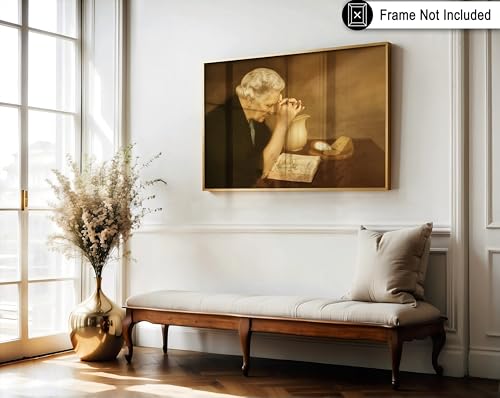 Poster Master 빈티지 기도하는 현명한 여성 성경 프린트 - 감사 포스터 - 무디 아트 - 남성 및 여성용 선물 - 거실 또는 주방을 위한 종교 기독교 장식 - 20.3 x 25.4cm(8 x 10인치) 프레임 없는 벽 아트 - color: 스타일-02, size: 8"L x 10"W