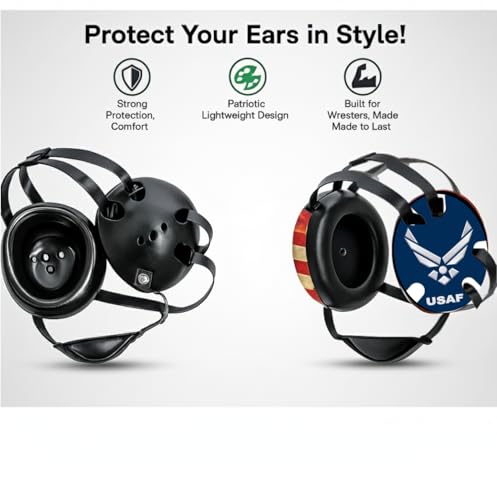 Wrestling Headgear with Ear Protection & Chin Cup Adjustable Lightweight Head Guard for Competition & Practice – Durable Protective Wrestling Ear Guard for Youth & Adult Athletes - color: Usaf