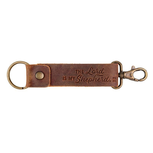 Logos Trading Post Leather Keychain - Hand-Stitched Genuine Cowhide Leather Keychain Strap - color: My Shepherd Leather Strap
