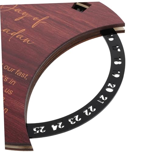 Alipis Wooden Ramadan Countdown Calendar Rotatable Calendar Eid Mubarak Decoration Holiday Countdown Decorative for Home Decor