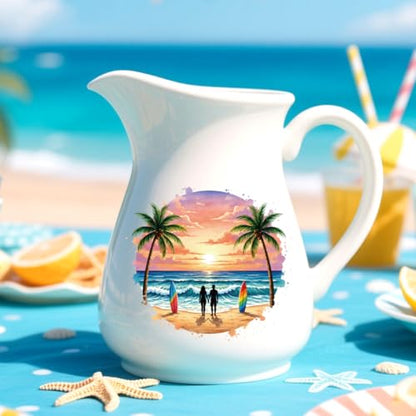 Peacoblue Seaside Summer Rub On Transfers for Craft, Transfer Sticker | 18 Sheets UV DTF Transfers, Waterproof Rub On Decals for Wood, Glass, Furniture, Tumblers & Home Decor Crafts - style: Seaside Summer Scenery