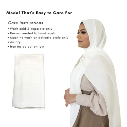 Modal Hijab for Women | Headscarf - color: Pearl Modal - Plain Hijab