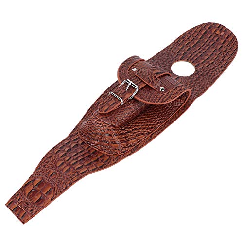 Fuel Box Panel Bag, Motorcycle PU Leather Gas Fuel Box Cover, Panel Pad Bib with Pouch Motorbike Accessory (Brown 02)(Brown) - color: Brown crocodile