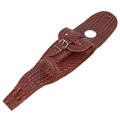 Fuel Box Panel Bag, Motorcycle PU Leather Gas Fuel Box Cover, Panel Pad Bib with Pouch Motorbike Accessory (Brown 02)(Brown) - color: Brown crocodile