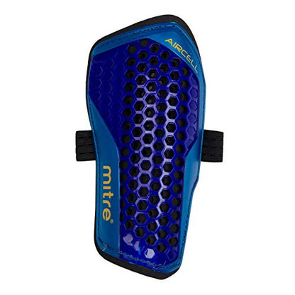 Mitre Unisex Soccer Shin Guards - color: Aircell Slip Black/Cyan/Yellow, size: X-Small