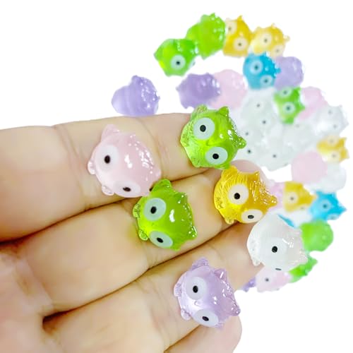 54PCS Mini Owl Decor for Dollhouse Resin Animal Tiny for Crafts Micro Miniature Owls for Fairy Garden Dollhouse Micro Landscaping Decoration (Owl) - style: Owl