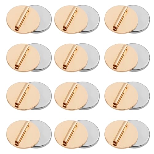 12pcs Mini Pin Brooch Converter, Magnetic Metal Pin Backs Harm Free Brooch Pin Converter for Scarf Hijab Shawls Thin Fabric Harm Free (Gold)