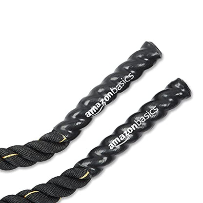 Amazon Basics Battle Rope for Home Gym Workout, Exercise Training Equipment - style: 1.5 Inch x 30 Feet