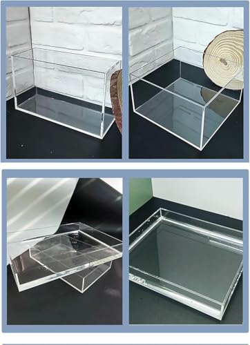 5MM/0.2In Thickness Acrylic Display Cabinet, Shallow Water Tank, Portable Food and Cosmetics Storage Box, Transparent Acrylic Floating Photography Props Shooting Tray
