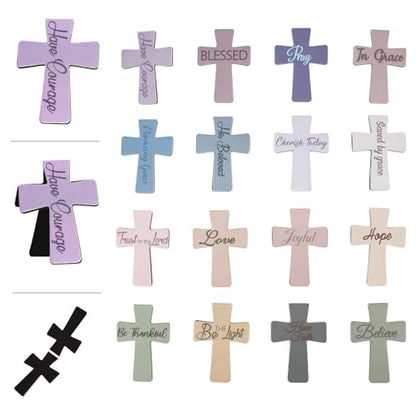 48 Pieces Magnetic Christian Religious Cross Bookmark Bible Verses Book Marks Magnet Inspirational Scripture Book Markers Page Clips Gifts for Women Student School Reading Party Favor,12 Styles