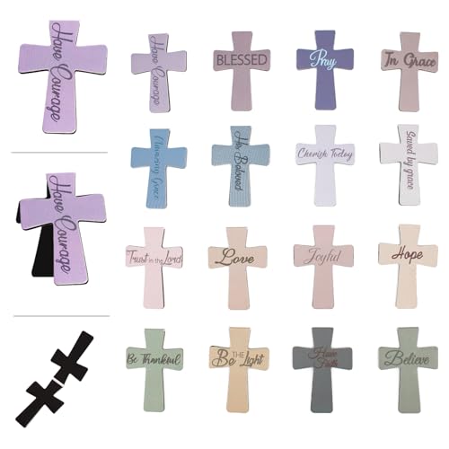 48 Pieces Magnetic Christian Religious Cross Bookmark Bible Verses Book Marks Magnet Inspirational Scripture Book Markers Page Clips Gifts for Women Student School Reading Party Favor,12 Styles