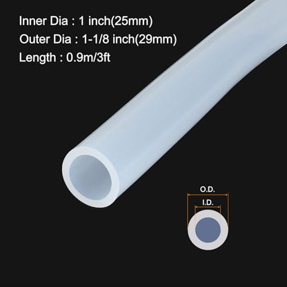 3ft 1" ID x 1-1/8" OD Silicone Tubing Clear Industrial Plastic Tubing Pure Silicone Hoses for Pump Siphoning Draining Irrigation Brewing - color: Clear, size: 1" x 1-1/8"