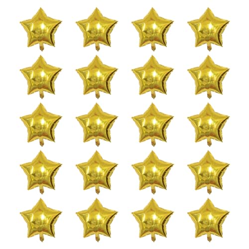 20pcs Golden Star Shape Foil Balloons 10 Inch Small Mylar Helium Balloons for Baby Shower, Gender Reveal, Engagement, Wedding, birthday Party Decoration - color: Golden Star