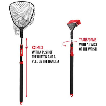 EGO S2 Slider Fishing Net Handle | Adjustable Extension Handle, Minimal Water Drag Design, Ergonomic Foam Grip for Landing Nets - size: 29" to 60" Handle, 19” x 21” Hoop, style: Nylon Mesh
