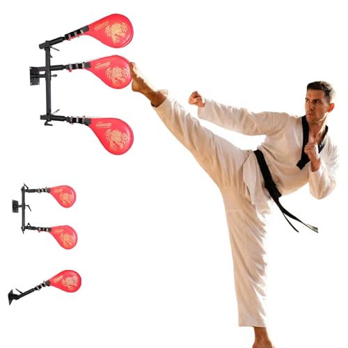 Wall Mount Kicking Pad, Taekwondo Kick Target with Adjustable Steel Stand, Wall Mounted Bracket Hands-Free Striking Pad