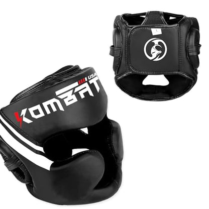 Kombat USA Head Guard | Boxing Safety Head Guard for Adults | Black Boxing Head Guard for MMA, Muay Thai, Kickboxing|