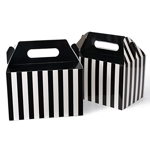 Happyhiram 30 Pack Black Striped Large Gable Boxes, 9x6x6 Inch - color: Black Stripes, size: 1 Count (Pack of 30)
