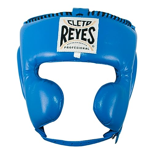 CLETO REYES Boxing Headgear with Cheek Protection for Men and Women, Protective Head Guard Face Saver, Sparring Fighting - color: Blue, size: Large
